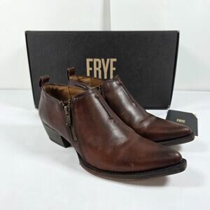 Frye Sacha Moto Shootie 70334 Womens Brown Leather Zipper Booties Boots